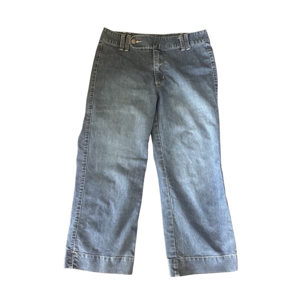 Y2K White House Black Market Denim Capri Crop Pants Blue Denim Low Rise Womens 4